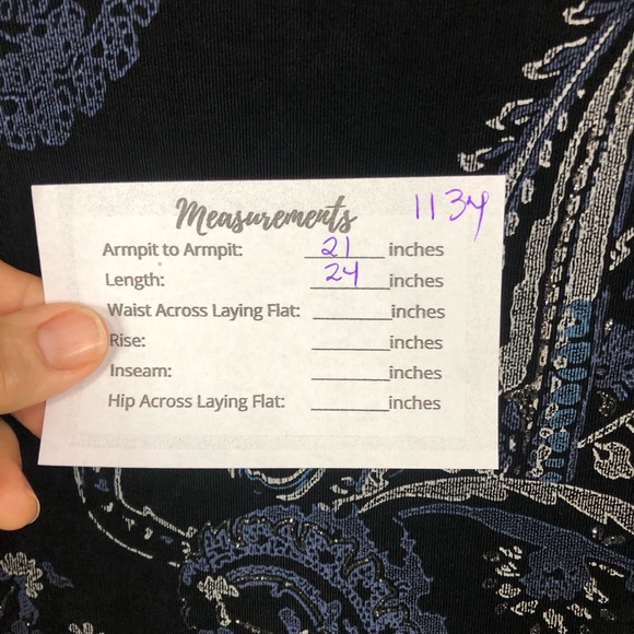 Chico’s Travelers Tank Top Sleeveless Blue Silver Paisley Sleeveless - Picture 7 of 7